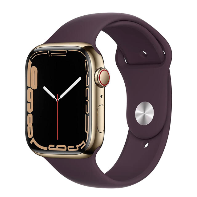 Apple Watch 7 45mm ゴールド ステンレス ×ダークチェリー
