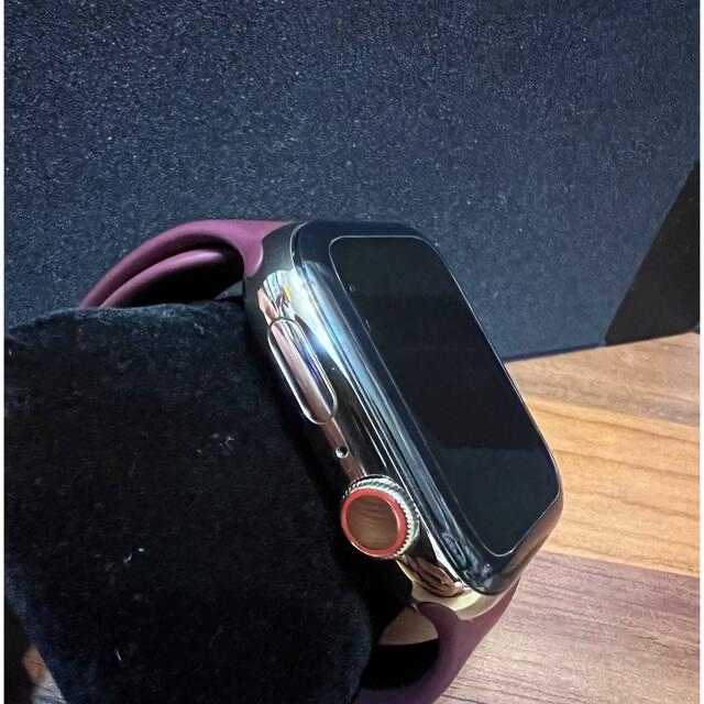 Apple Watch 7 45mm ゴールド ステンレス ×ダークチェリー - 腕時計 ...