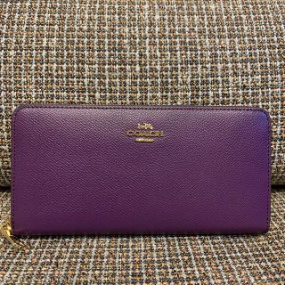 コーチ(COACH)の箱付き　52372 コーチ　長財布　パープル　紫　シンプル(財布)