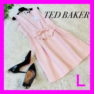 テッドベイカー(TED BAKER)のびっくりお値下げ❣️新品　タグ付き　テッドベイカー　おリボンワンピース　(Ｌ)(ひざ丈ワンピース)