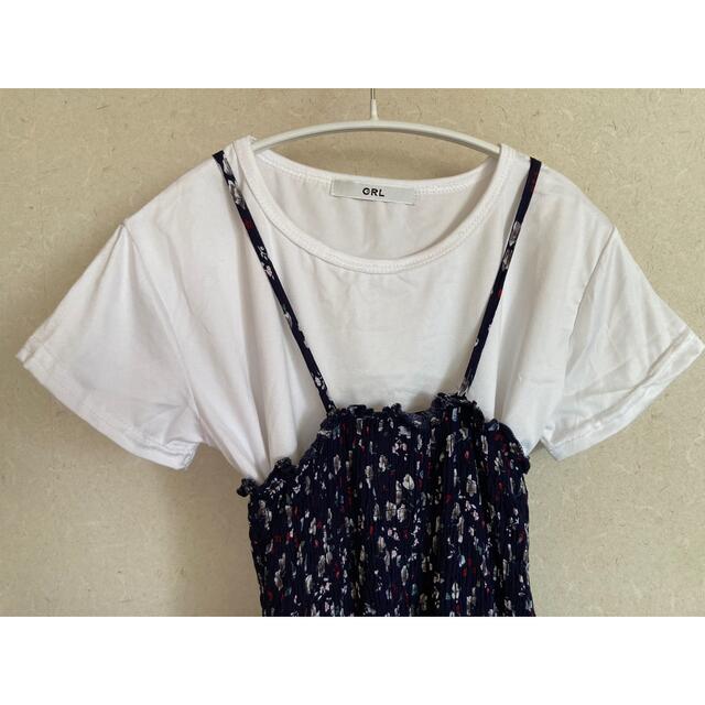 GRL(グレイル)のシャツandスカート ネイビー 花柄 ツーピースみたいなスカート レディースのワンピース(ロングワンピース/マキシワンピース)の商品写真