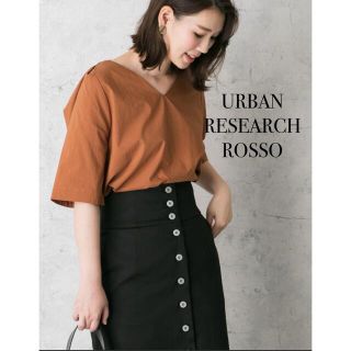 アーバンリサーチロッソ(URBAN RESEARCH ROSSO)の【美品】URBAN RESEARCH ROSSO 7分袖　ブラウス　キャメル(シャツ/ブラウス(長袖/七分))