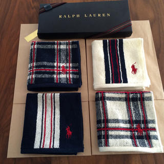 ラルフローレン(Ralph Lauren)の4枚⭐︎タオルハンカチ⭐︎ラルフローレン 新品 ギフト(ハンカチ/ポケットチーフ)