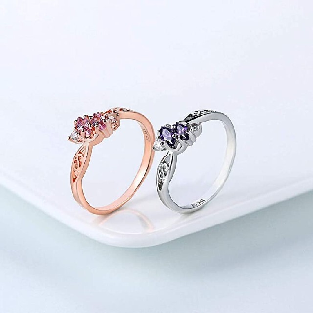 18KGP刻印アリ♡ピンクダイヤの透かし彫りリング♡サイズ展開あり レディースのアクセサリー(リング(指輪))の商品写真