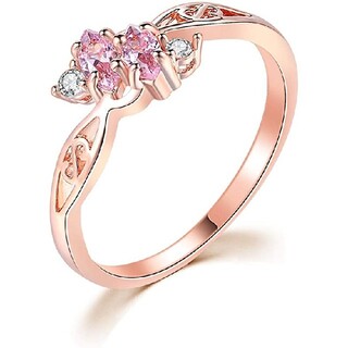 18KGP刻印アリ♡ピンクダイヤの透かし彫りリング♡サイズ展開あり(リング(指輪))