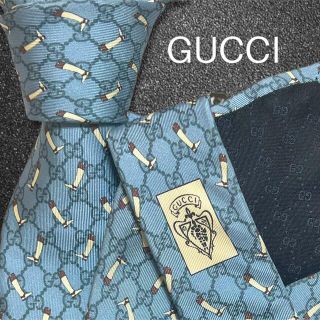 グッチ(Gucci)の【王道柄‼️最高級ネクタイ‼️】GUCCI GG柄 ブルー 足絵柄 総柄(ネクタイ)