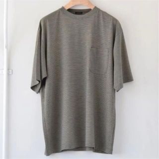 コモリ(COMOLI)の極美品 comoli 22ss ウール天竺Tシャツ ボーダー(Tシャツ/カットソー(半袖/袖なし))