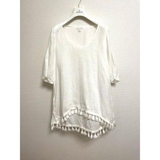 ザラ(ZARA)の【SALE☀️】リネン🤍フリンジ🤍シャツ(シャツ/ブラウス(長袖/七分))