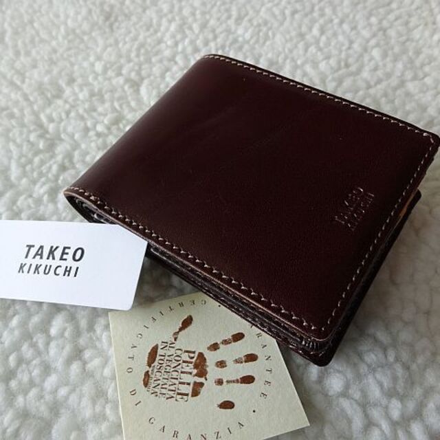 【新品/本物】TAKEO KIKUCHI（タケオキクチ）二つ折り財布/チョコ