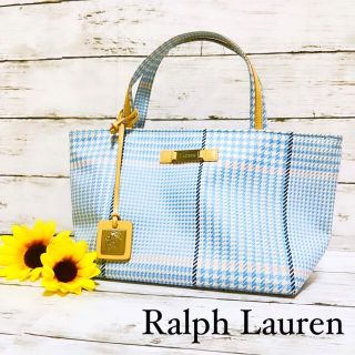 ラルフローレン(Ralph Lauren)のRalph lauren バッグ ブルー チェック柄(ハンドバッグ)