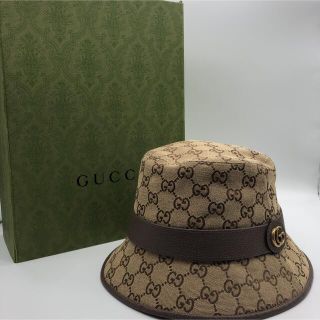 グッチ(Gucci)の未使用　グッチ　GG キャンバス　バケットハット　Lサイズ　箱付き(ハット)