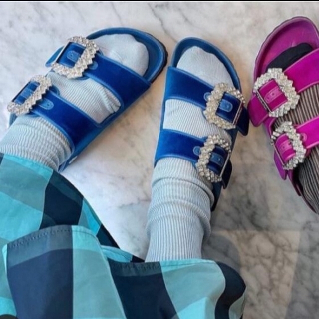 NEW限定品】 MANOLO BLAHNIK - MANOLO BLAHNIK for BIRKENSTOCK ブルー