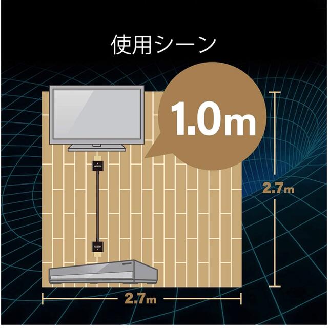 【未開封】エレコム HDMI ケーブル 1m 4K × 2K対応 スーパースリム スマホ/家電/カメラのテレビ/映像機器(映像用ケーブル)の商品写真