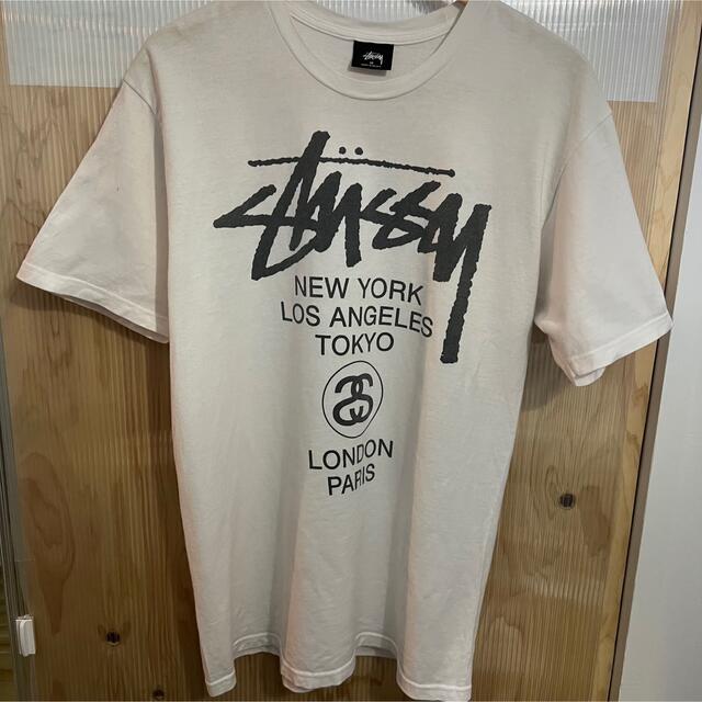 STUSSY - stussy tシャツ サイズm 大きめ ホワイトの通販 by 古着屋 ...