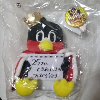 ヤクルトスワローズ　25周年記念　お座りつば九郎　ぬいぐるみ　フリフリ缶バッジ(記念品/関連グッズ)