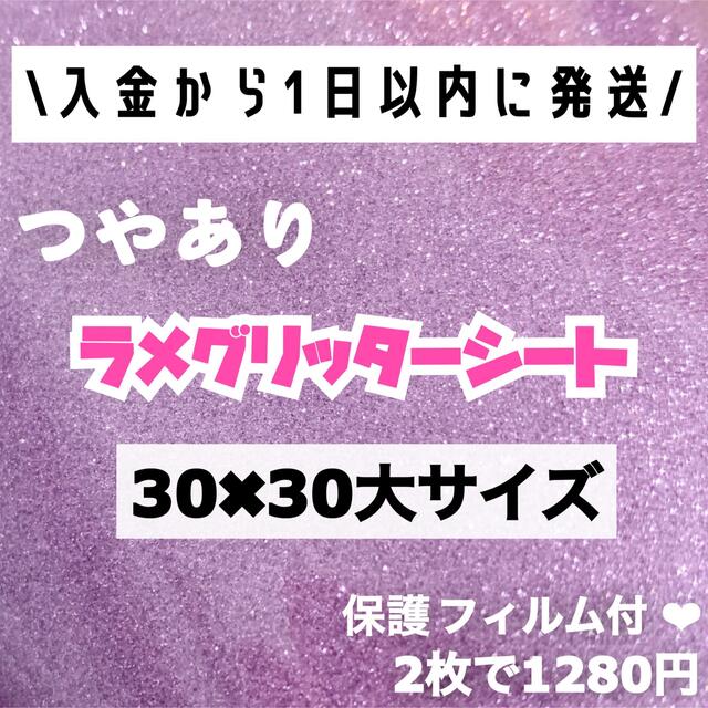 艶あり　うちわ用 規定外 対応サイズ ラメ グリッター シート パープル　2枚 チケットの音楽(男性アイドル)の商品写真