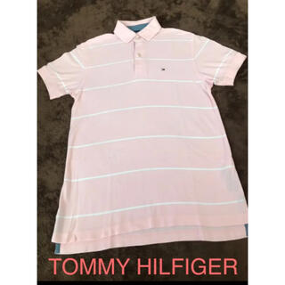 トミーヒルフィガー(TOMMY HILFIGER)のTOMMY HILFIGER トミーポロシャツ ボーダー XS ピンク予備ボタン(ポロシャツ)
