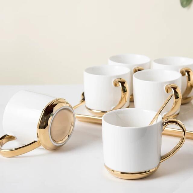 西洋調ティーカップセット マグカップ 陶器 高級感 カップ6客 コーヒーカップ 2