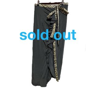 ジャストカヴァリ(Just Cavalli)の【新品】JUSTcavalli サイドリボン＆絞り 切り替えスカート(ひざ丈スカート)