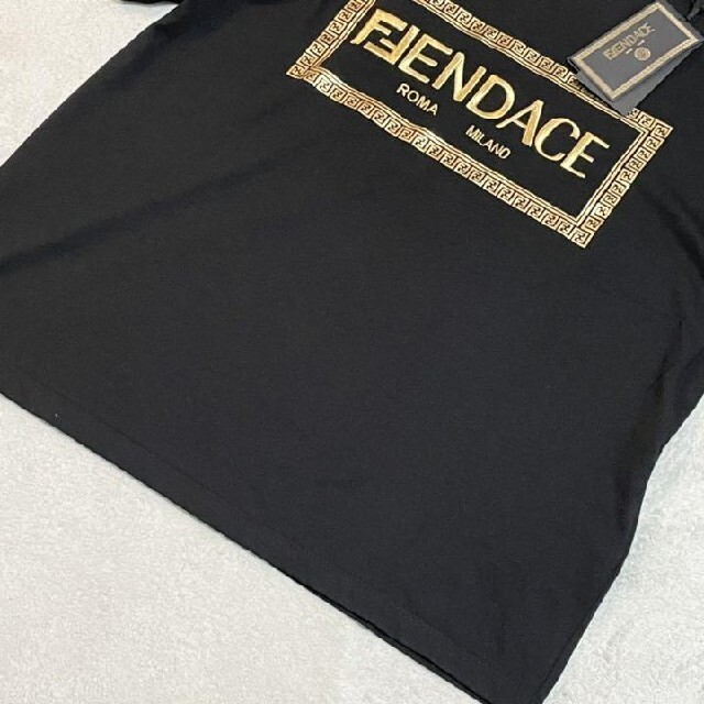 新品未使用】 FENDACE コラボ ロゴ柄 半袖Tシャツ ブラック XS