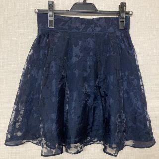 イング(INGNI)の【美品】ネイビー　キュロット　紺　花　オリーブ　花柄　透かし　レース(キュロット)