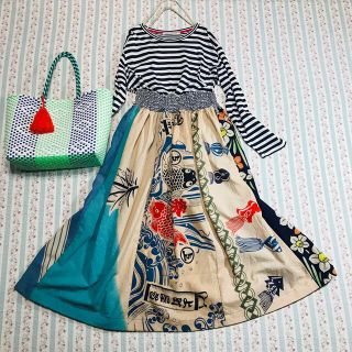 425 ジャンパースカート 手ぬぐい 手拭い リメイク ハンドメイド 古布