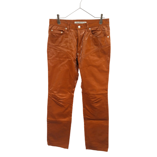 JOHN LAWRENCE SULLIVAN(ジョンローレンスサリバン)のJOHN LAWRENCE SULLIVAN ジョンローレンスサリバン 19AW COATED COTTON SWITCHING PANTS コーティング ストレート パンツ ブラウン 2B007-0219-05 メンズのパンツ(その他)の商品写真