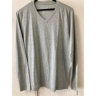 ムジルシリョウヒン(MUJI (無印良品))の無印良品 Vネック 長袖 グレー(Tシャツ/カットソー(七分/長袖))