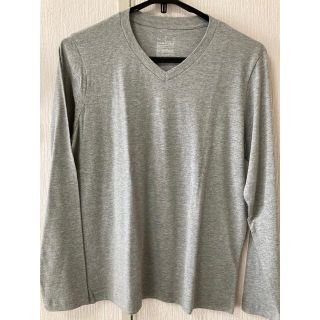 ムジルシリョウヒン(MUJI (無印良品))の無印良品 Vネック 長袖 グレー(Tシャツ/カットソー(七分/長袖))