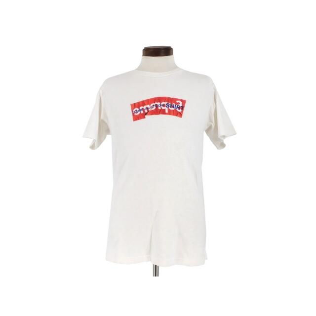 シュプリーム 半袖Ｔシャツ COMME des GARCONS SHIRTコラボ ボックスロゴ Ｔシャツ コットン ホワイト S