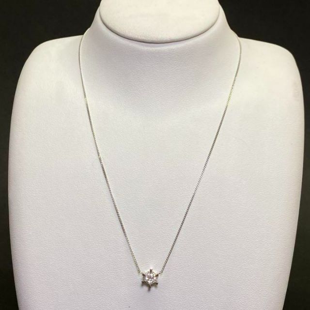 Pt850 天然ダイヤモンドプチネックレス D0.48ct 41cm 2.9g 【WEB限定