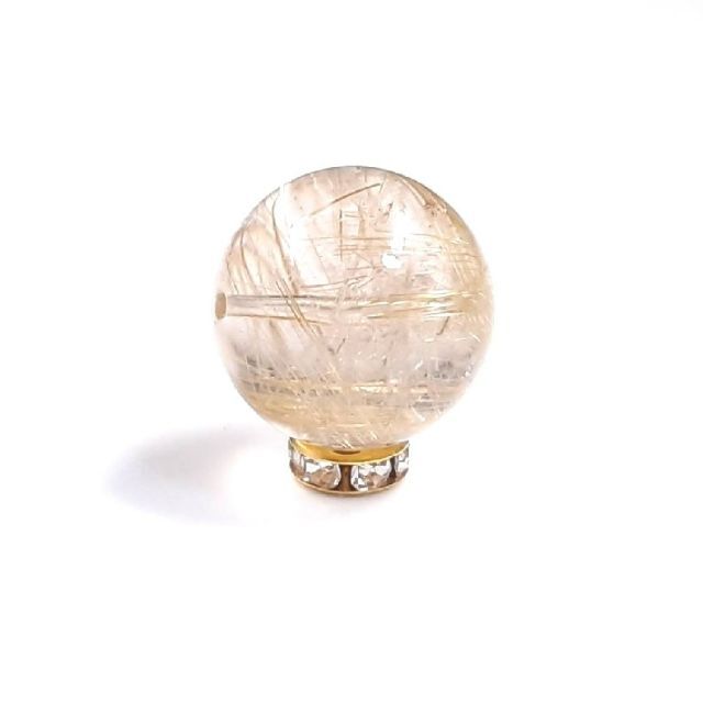 無数のルチルが広げる可能性】16ミリ 現品1粒売り ゴールドルチル