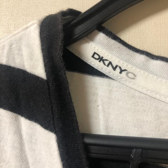 DKNY(ダナキャランニューヨーク)のDKNYCボーダー柄ダナキャラン半袖Tシャツ格安サイズ大きめMオシャレ白黒 メンズのトップス(Tシャツ/カットソー(半袖/袖なし))の商品写真