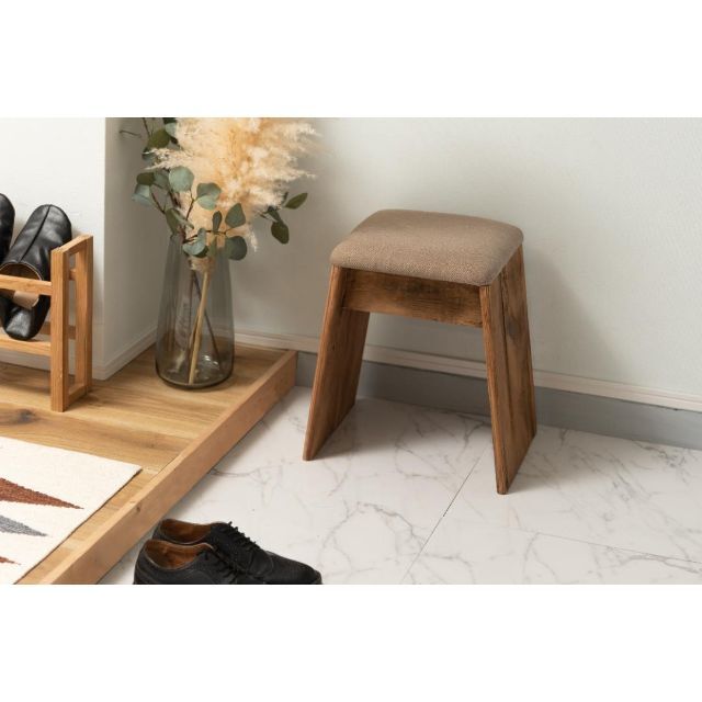 スツール 古材使用 天然木 自然素材 玄関チェア コンパクトチェア 椅子