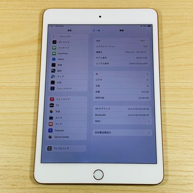 iPad mini 第5世代 64GB MUQY2J/Ａ