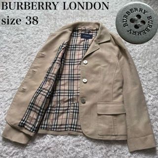 バーバリー(BURBERRY)の【極美品】バーバリーロンドン　最高級　イタリア製生地　刻印銀ボタン　ノバチェック(テーラードジャケット)