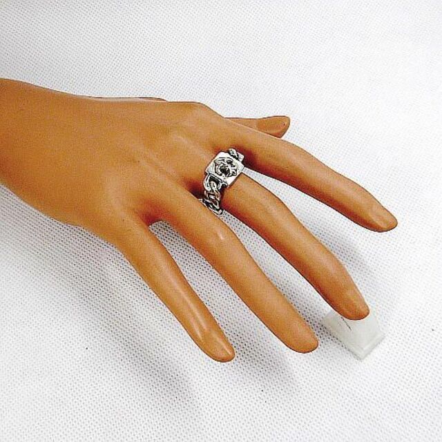 ゆりの紋章の喜平タイプ・シルバー９２５製リング（指輪）！ レディースのアクセサリー(リング(指輪))の商品写真
