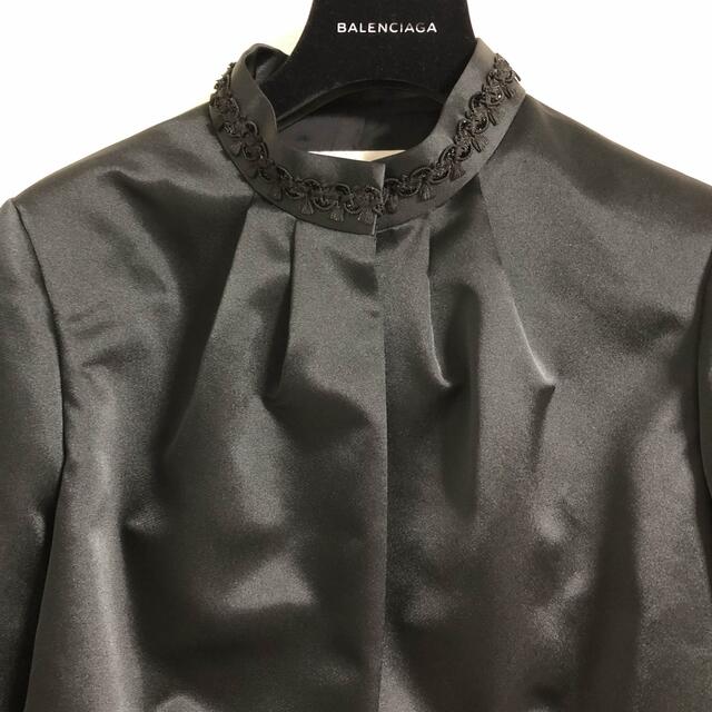 HANAE MORI(ハナエモリ)のほぼ新品）HANAE MORI ハナエモリ 38サイズ 黒 フォーマル スーツ レディースのフォーマル/ドレス(スーツ)の商品写真