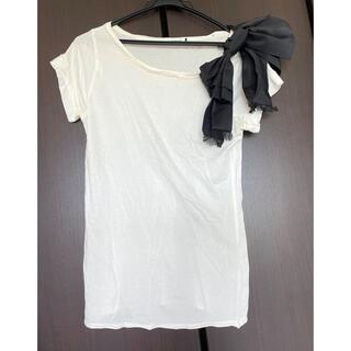 ルシェルブルー(LE CIEL BLEU)のルシェルブルー　Tシャツ　リボン　半袖　ホワイト(Tシャツ(半袖/袖なし))