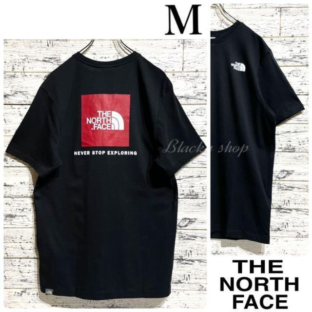 THE NORTH FACE(ザノースフェイス)の【未使用】ノースフェイス レッド ボックス ロゴ プリント Tシャツ 黒 M メンズのトップス(Tシャツ/カットソー(半袖/袖なし))の商品写真