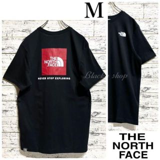 ザノースフェイス(THE NORTH FACE)の【未使用】ノースフェイス レッド ボックス ロゴ プリント Tシャツ 黒 M(Tシャツ/カットソー(半袖/袖なし))