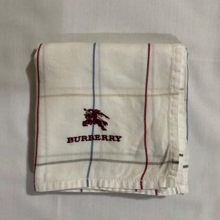 バーバリー(BURBERRY)のバーバリー　ハンカチ　中古品　ホワイト　ホース刺繍　#1987(ハンカチ)