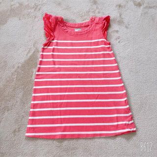 ベビーギャップ(babyGAP)のワンピース ベビーギャップ ボーダー ピンク 80センチ ベビー キッズ  夏(ワンピース)