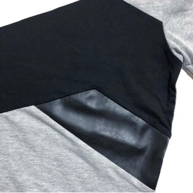 ZARA(ザラ)のsizeS◆匿名配送♢ZARA◆Tシャツ パッチワーク グレー 異素材 メンズのトップス(Tシャツ/カットソー(半袖/袖なし))の商品写真