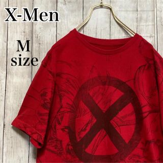 マーベル(MARVEL)のマーベル X-メン キャラクター ムービー Tシャツ ユニセックス レッド 古着(Tシャツ/カットソー(半袖/袖なし))