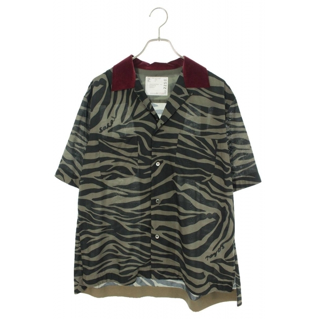 sacai - サカイ 20SS 20-02256M ゼブラ柄半袖シャツ 2の通販 by sacai - サカイ 20SS 20-02256M ゼブラ柄半袖シャツ 2の通販 by