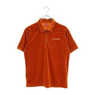 シュプリーム(Supreme)のシュプリーム 18SS Croc Velour Zip Polo クロコベロアハーフジップポロ半袖シャツ メンズ M(シャツ)