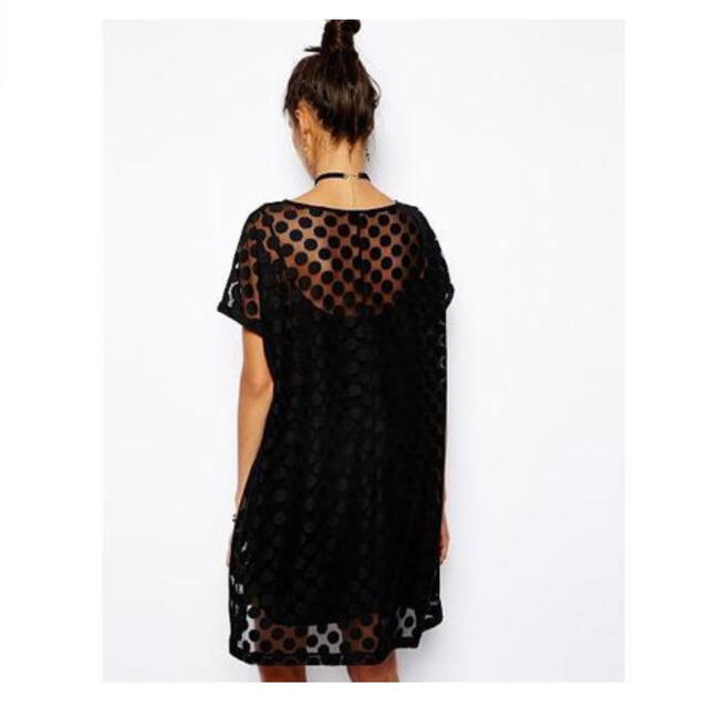 asos(エイソス)のASOS T-Shirt Dress In Spot Mesh エイソス ワンピ レディースのワンピース(ひざ丈ワンピース)の商品写真