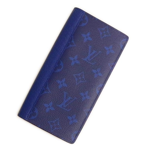 流行に LOUIS VUITTON VUITTON（新品・未使用品） LOUIS 箱付 M30297 青 ブルー レザー コバルト タイガラマ  二つ折り長財布 ブラザ ポルトフォイユ ヴィトン ルイ 長財布