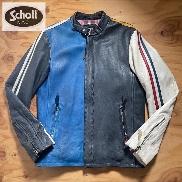 schott(ショット)の希少モデル☆Shcott ショット クラシックレーサー レザージャケット/M メンズのジャケット/アウター(レザージャケット)の商品写真